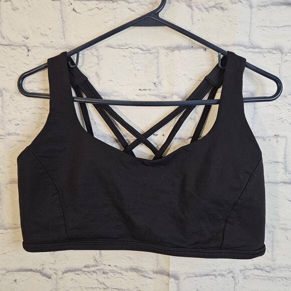 lululemon athletica Other - Lululemon Free To Be Serene Bra Black Strappy Criss Cross Back Yoga Size 12 C/D